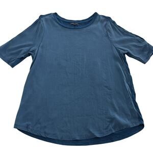 Universal Standard Shirt Womens 2XS Blue Short Sleeve‎ Crewneck Stretch Soft Top